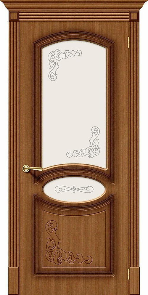 Дверь Азалия / Цвет Ф-11 (Орех) / Стекло Худ. / Двери Браво