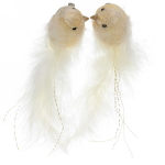 Украшение новогоднее на зажиме «Птичье пение» (набор 2 шт) 13 см,золото