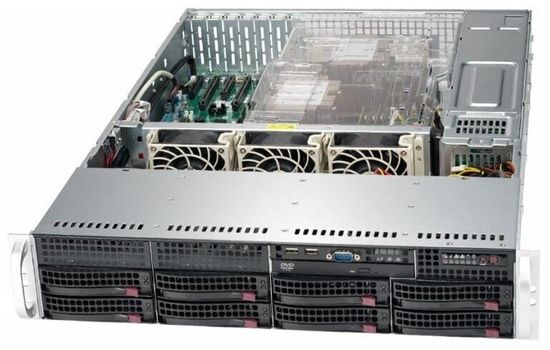 Сервер Supermicro SuperServer 6029P-TRT без процессора/без ОЗУ/без накопителей/количество отсеков 3.5" hot swap: 8/2 x 1000 Вт/LAN 10 Гбит/c