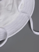 Белая детская панама на лето с завязками