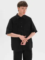 Рубашка FOS Мужская с коротким рукавом Черная