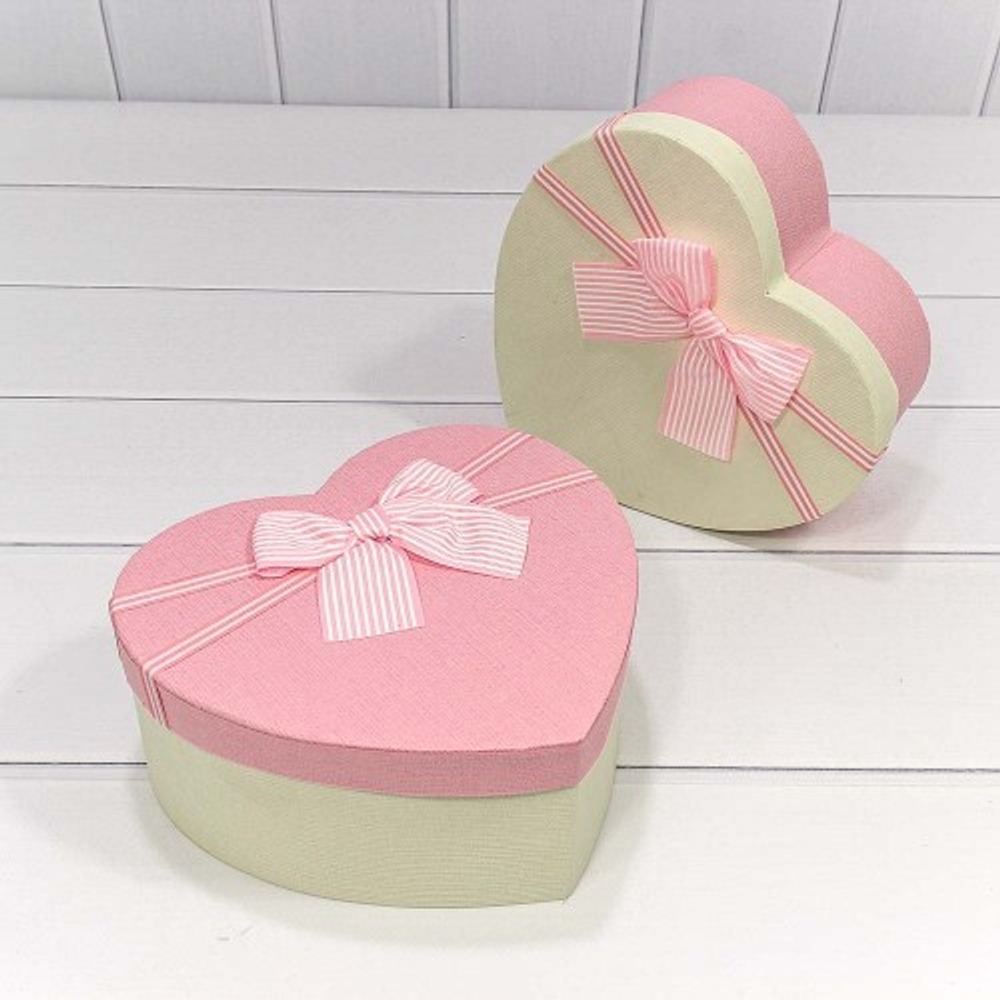 Коробка "Сердце" РОЗОВО/БЕЖЕВЫЙ