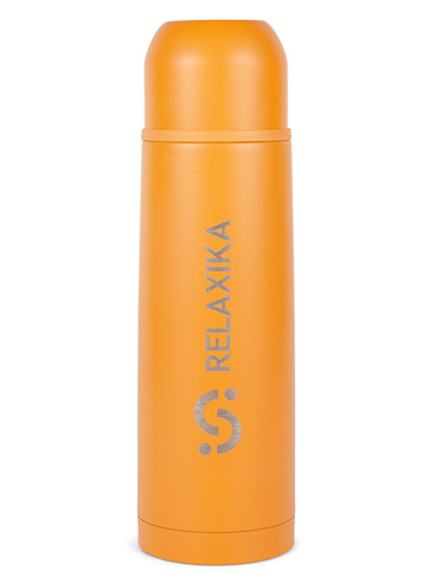 Термос Relaxika 101 (0,75 литра), желтый (стикерпак "Морской")