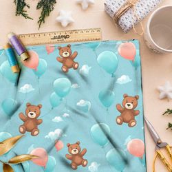 Ткань премиум дюспо летящие медведи