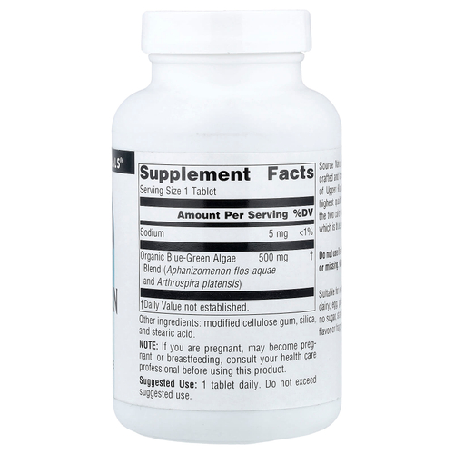 Source Naturals, сине-зелёные водоросли, 500 мг, 200 таблеток