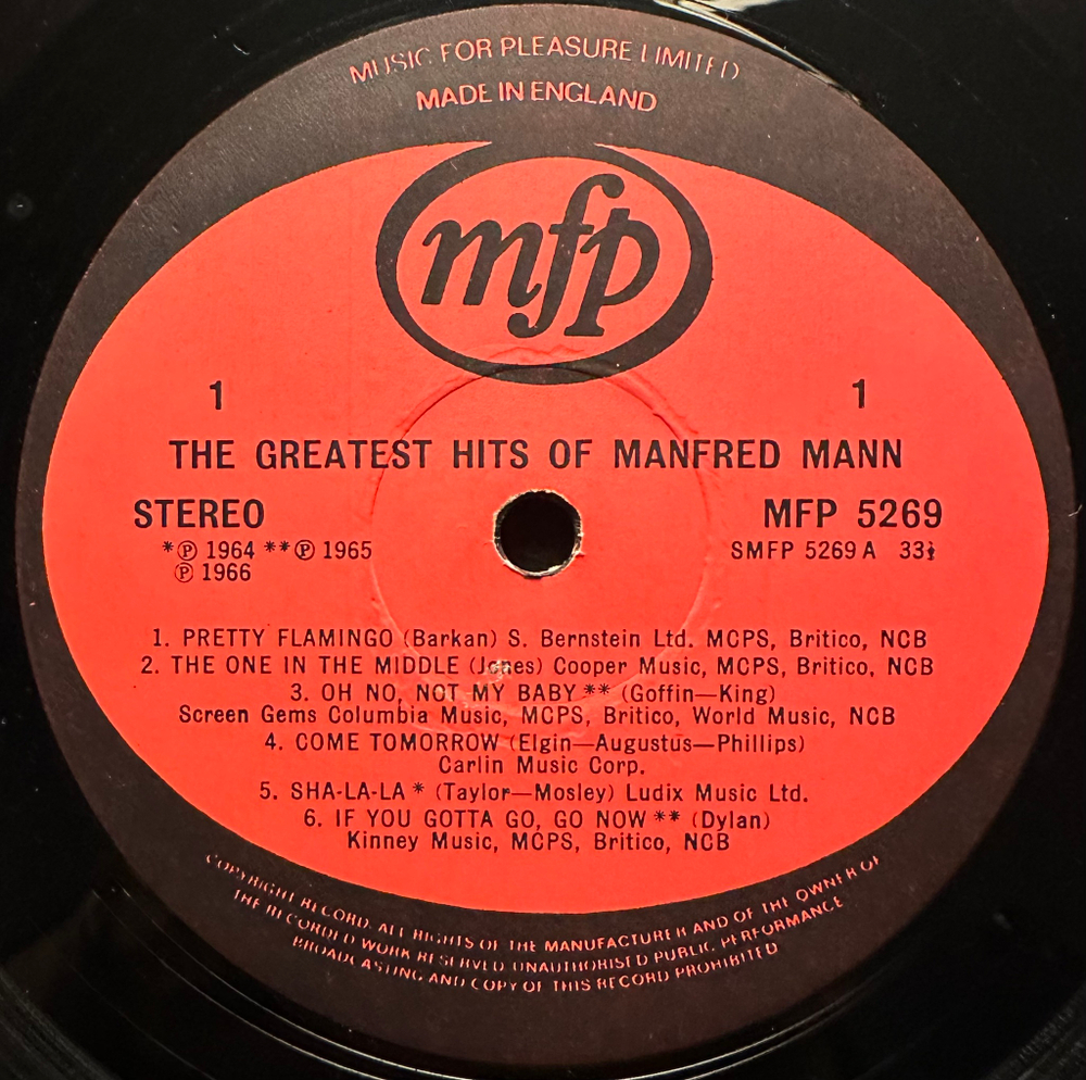 Manfred Mann - The Greatest (Англия 1972г.)
