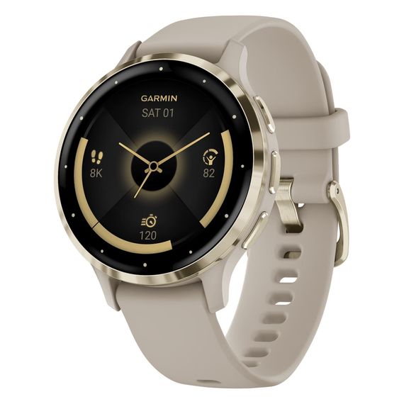 Умные часы Garmin Venu 3S цвета французский серый с золотистым безелем