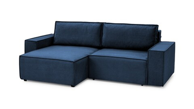 Диван с оттоманкой Софт 2 (малый) Velutto 54 240*150*80 см, синий Велютто Еврокнижка Фиеста