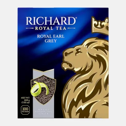 Чай черный Richard Royal Earl Grey цейлон с ароматом бергамота 100пак