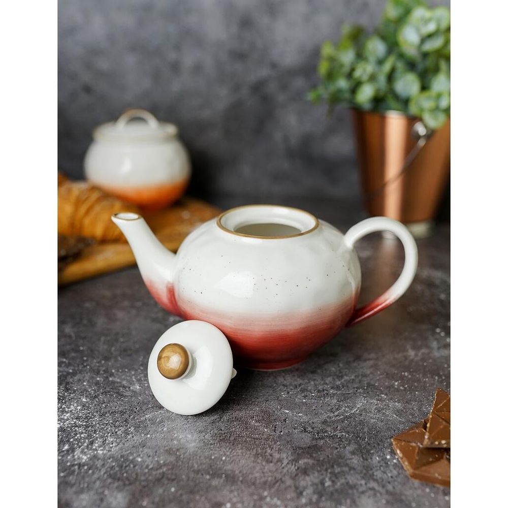 Чайник 600 мл h9 см красный фарфор "The   Eco" P.L. Proff Cuisine [1]