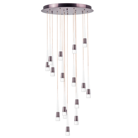 757161 Люстра CONE LED 80W 4480LM КОФЕЙНЫЙ/БЕЛЫЙ/ПРОЗРАЧНЫЙ 3000K