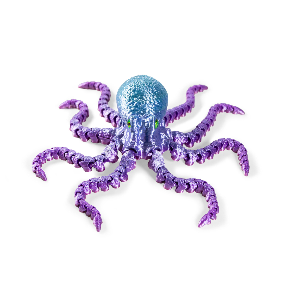 Осьминог гибкая игрушка антистресс, 3D печать, градиентный переход цвета