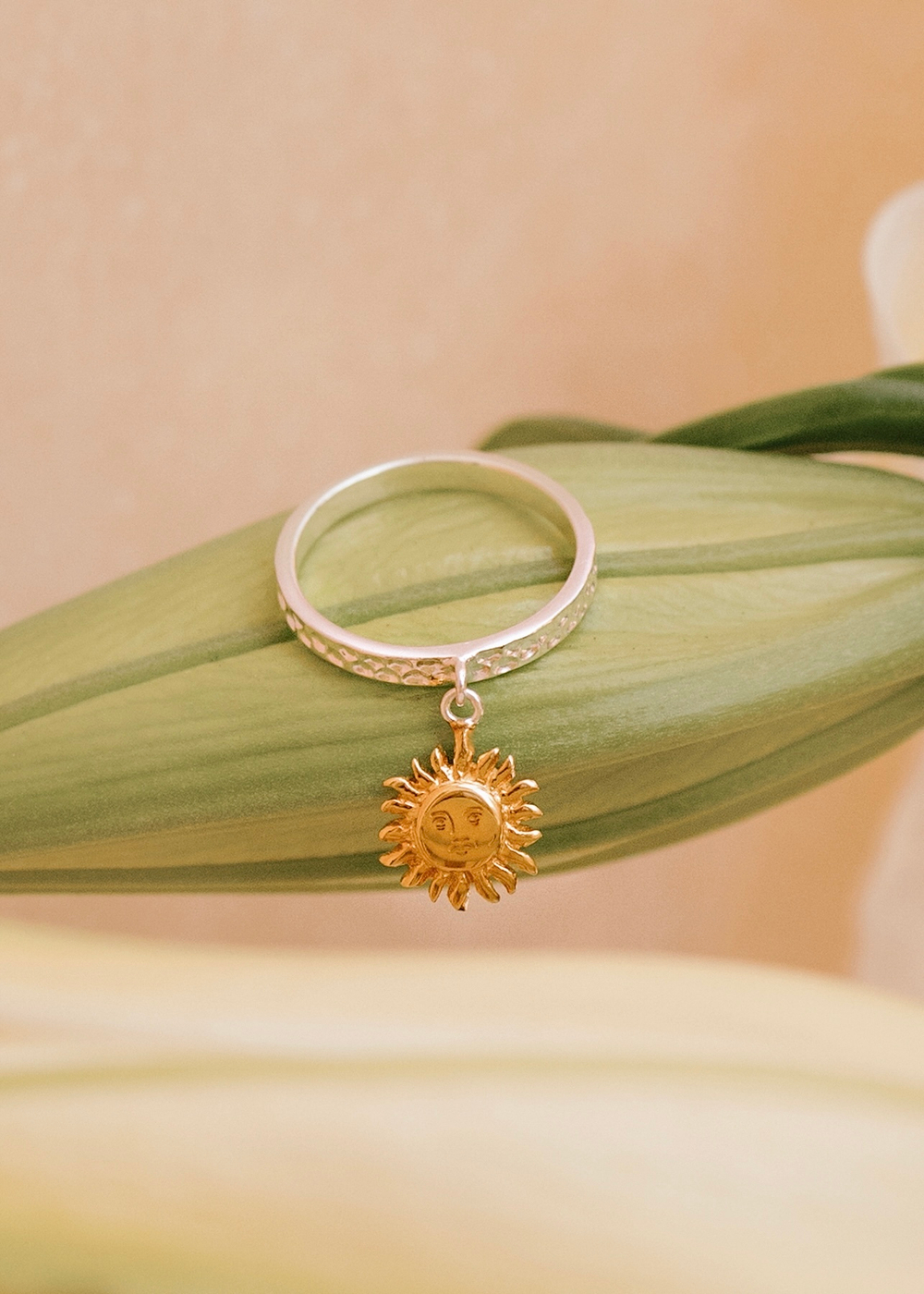 Кольцо «Солнце» с позолотой