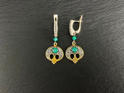 Серьги длинные "Лунницы весенние с крином".