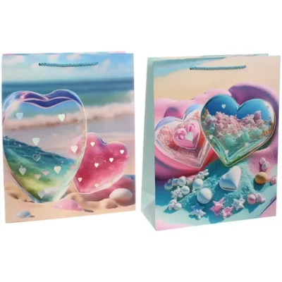 Пакет подарочный «Счастье для двоих» 26*32*10 см, микс