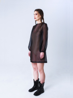 Платье-туника из органзы "Лебедь". Черное