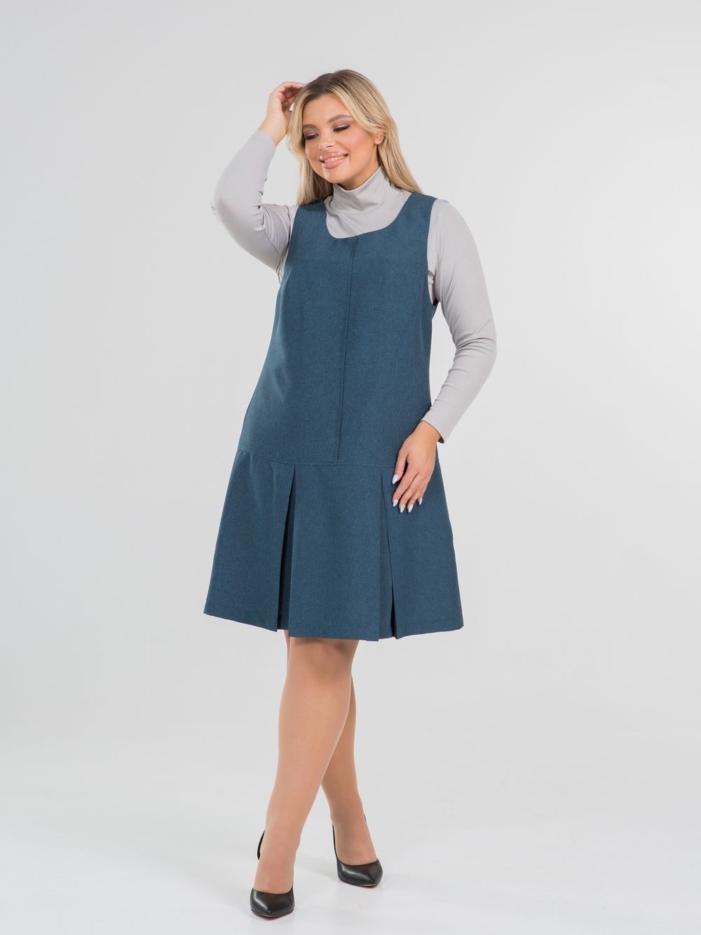 Сарафан 1355 зелено-синий Novita (Акция)