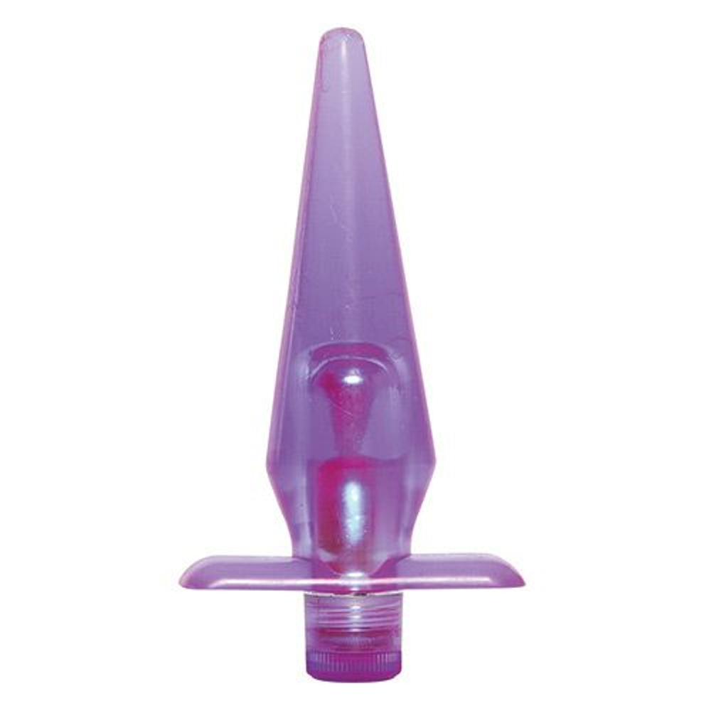 Фиолетовая анальная пробка с вибрацией JAMMY JELLY VIBRATING ANAL PLUG - 11,5 см. (Цвет: фиолетовый)
