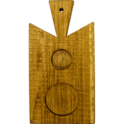 Доска для подачи с ручкой(9см) 2-мя выемками;дуб;H=25,L=250/210,B=160мм