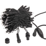 Гирлянда для улицы 11м 100 ламп LED чёрный провод, 8 реж, IP-65, Теплый белый (возможность соединения)