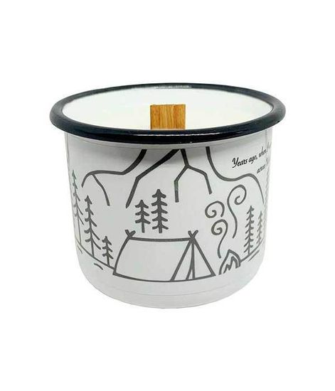 №39 Интересная книга, свеча в кружке с деревянным фитилем Camping mug, Nomkamo