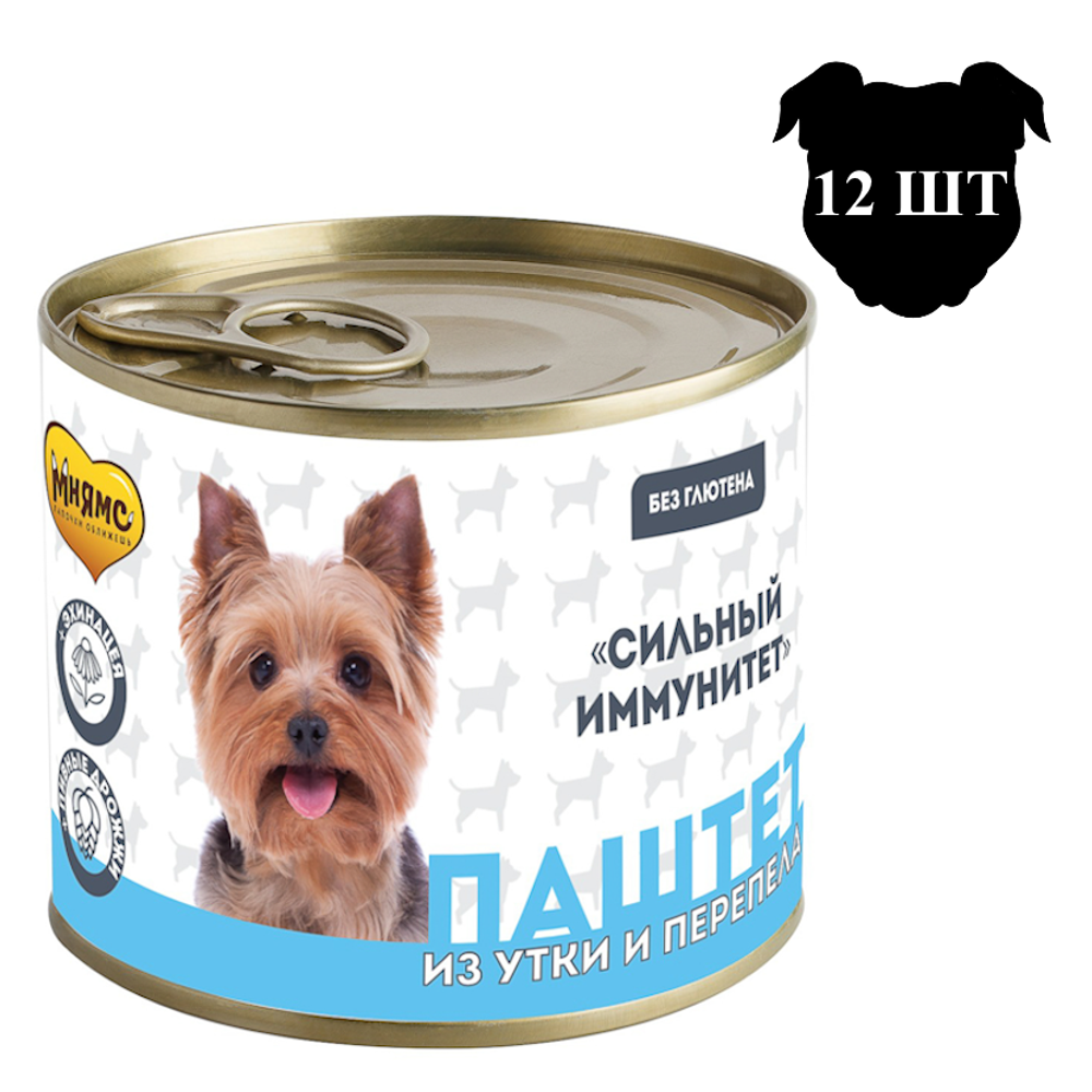 Влажный корм Мнямс "СИЛЬНЫЙ ИММУНИТЕТ" для собак всех пород, паштет из утки и перепела Влажный корм Мнямс "СИЛЬНЫЙ ИММУНИТЕТ" для собак всех пород, паштет из утки и перепела