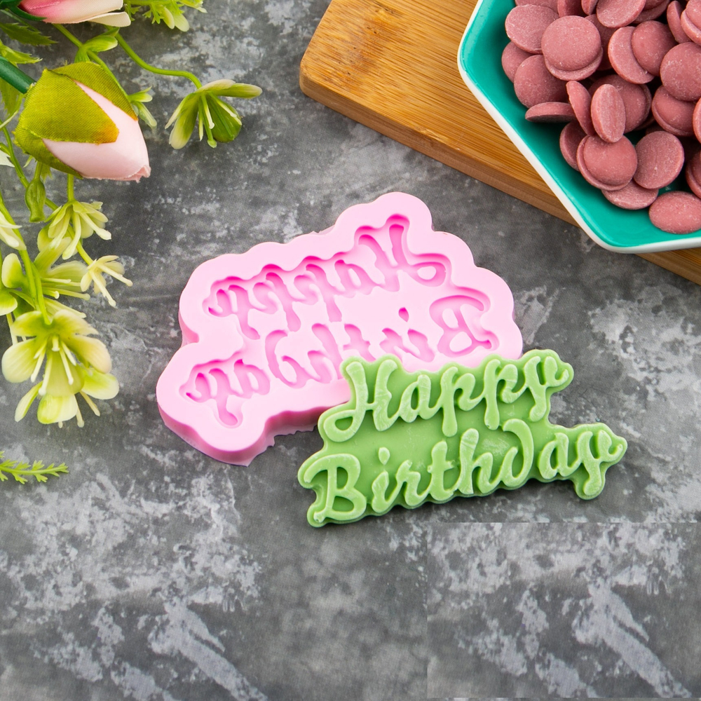 Молд силиконовый Happy Birthday, 3,5*7,3 см