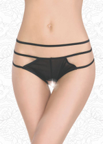 Оригинальные трусики с бусинами и тройными бретелями (Размер: S-M) (Цвет: белый)