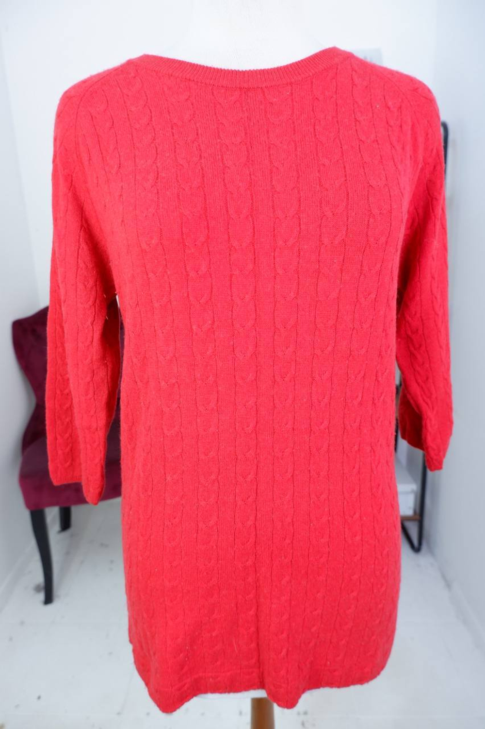 Джемпер KORPOTWO яркий cо стильными косами из шерсти и кашемира 46 размер