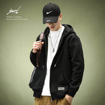 Мужская спортивная толстовка с молнией и капюшоном в японском стиле