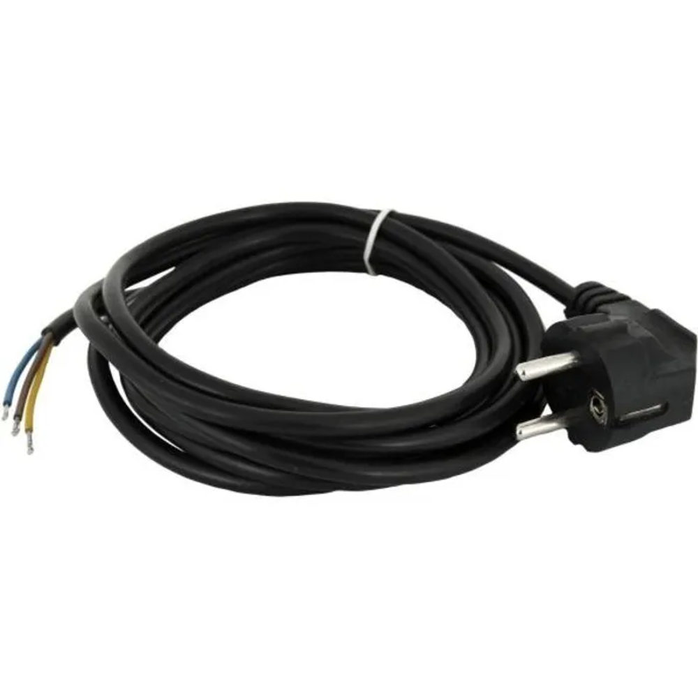 Шнур сетевой с вилкой, черный ПВС 3*1,5 3 метра