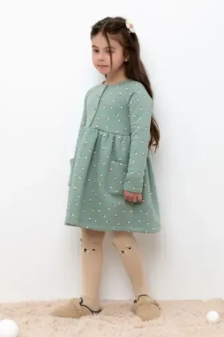 платье  для девочки  КР 5632/полынь,маленькие желуди к401