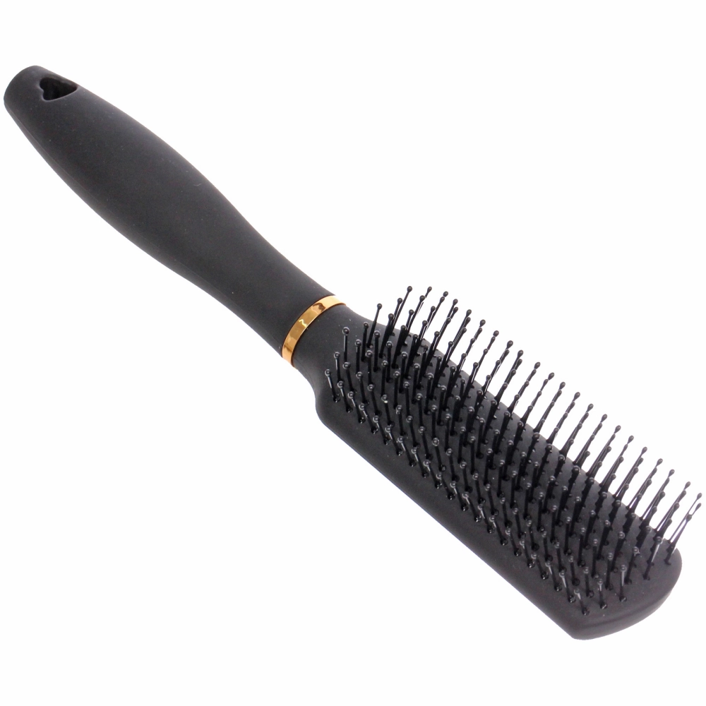 Расческа массажная «СЕКРЕТ ТВОЕЙ КРАСОТЫ», узкая, цвет черный, матовое покрытие, 3.8*22см