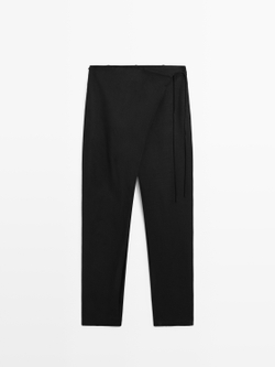 Massimo Dutti Свободные брюки-парео, черный