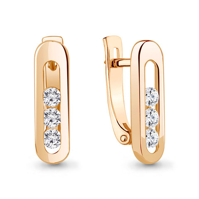 942813к Серьги из Золота с бриллиантами из коллекции "Дежавю"