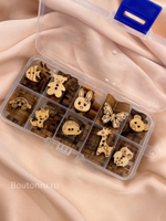 Набор пуговиц деревянные зверушки