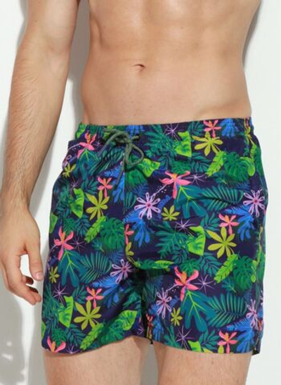 Мужские пляжные шорты с тропическим принтом (Размер: M) (Цвет: разноцветный)
