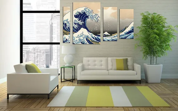 Модульная картина "Японская волна"