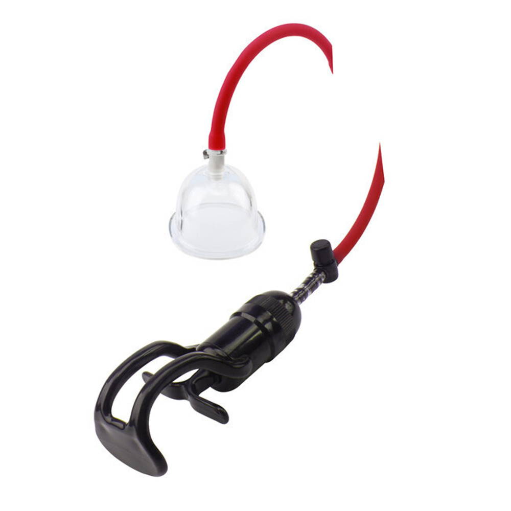 Вагинальная помпа Songs of Pleasure Pussy Pump (Цвет: прозрачный с красным)