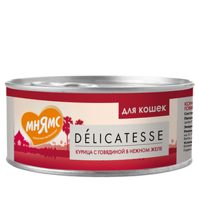 Мнямс Деликатес для кошек консервы Говядина в нежном желе 70гр.
