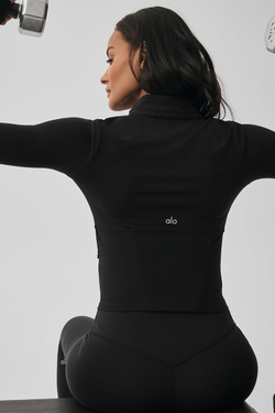 Alo yoga Жакет с аэрографией и застежкой-молнией, черный