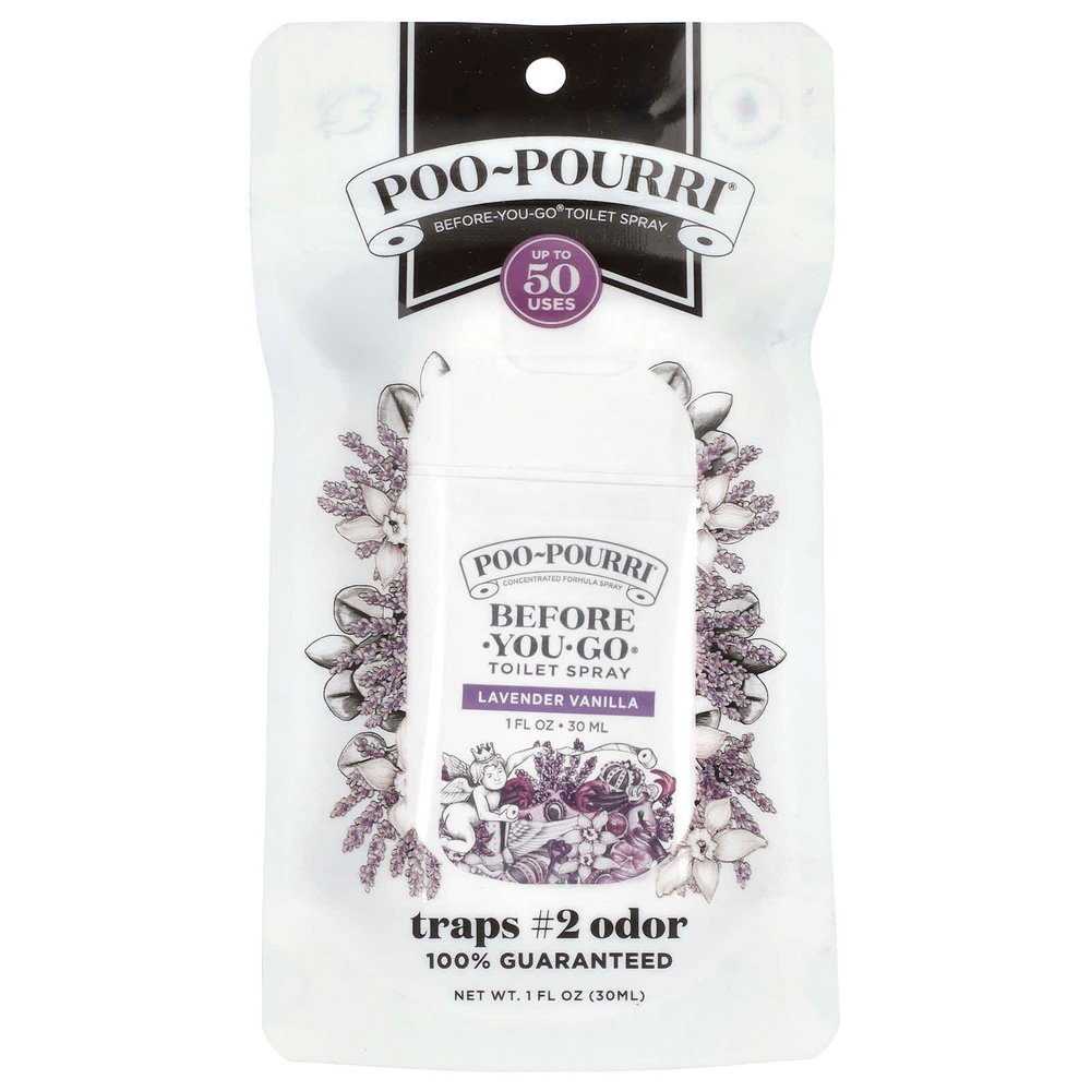 Poo-Pourri, Туалетный спрей Before-You-Go®, лаванда и ваниль, 30 мл (1 жидк. Унция)