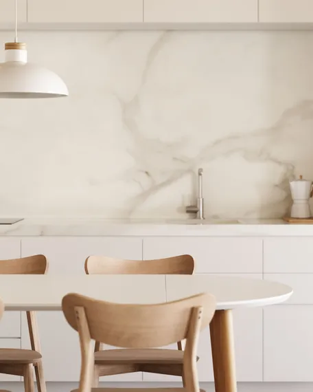 Раздвижной стол Oqui Ø90-170х90 см, белый