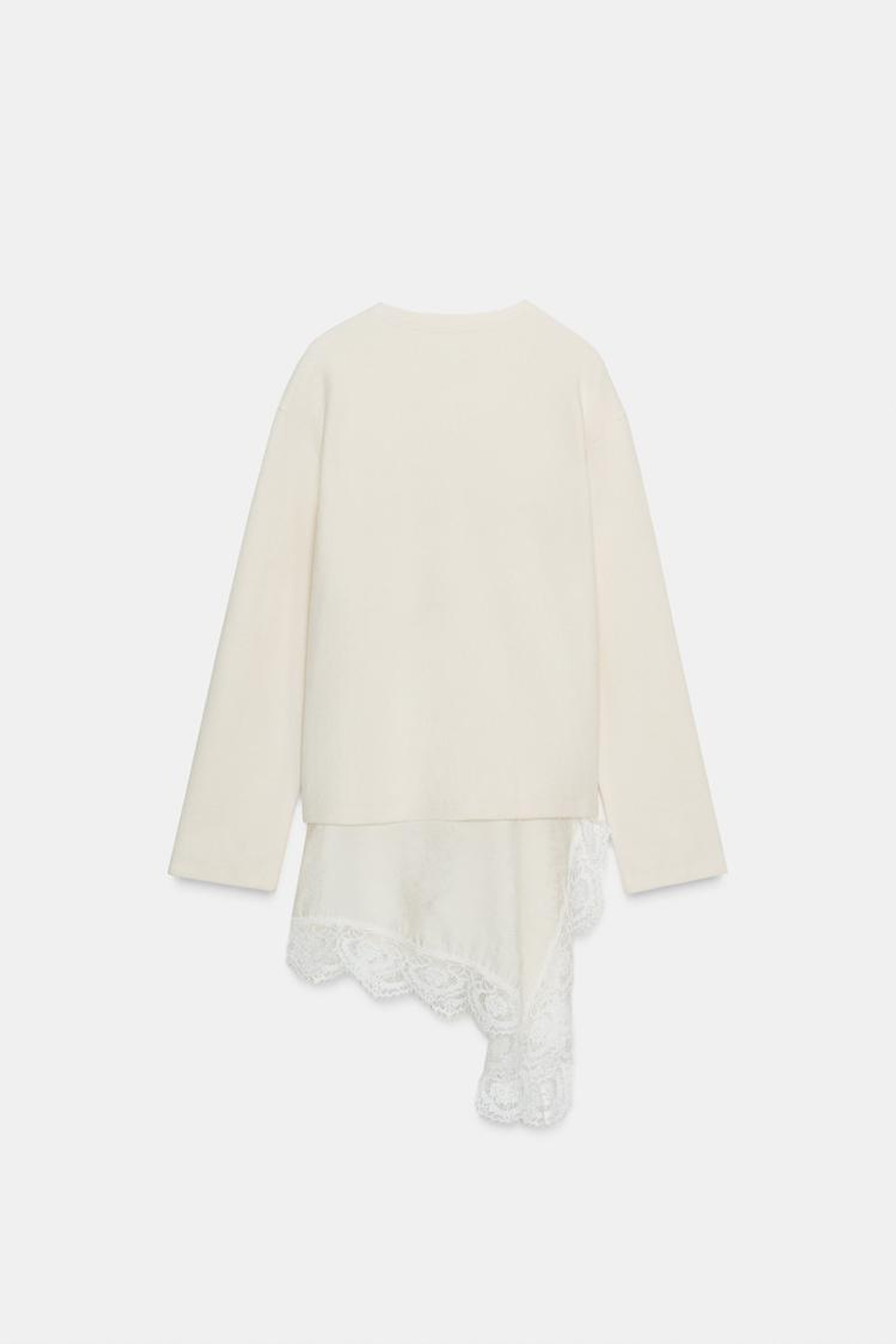 ZARA КОМБИНИРОВАННЫЙ ТОП В БЕЛЬЕВОМ СТИЛЕ, ЭКРЮ