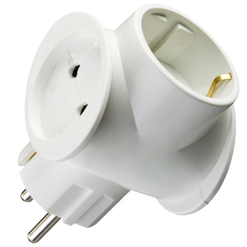 Тройник эл универсал  16А белый 11-1080