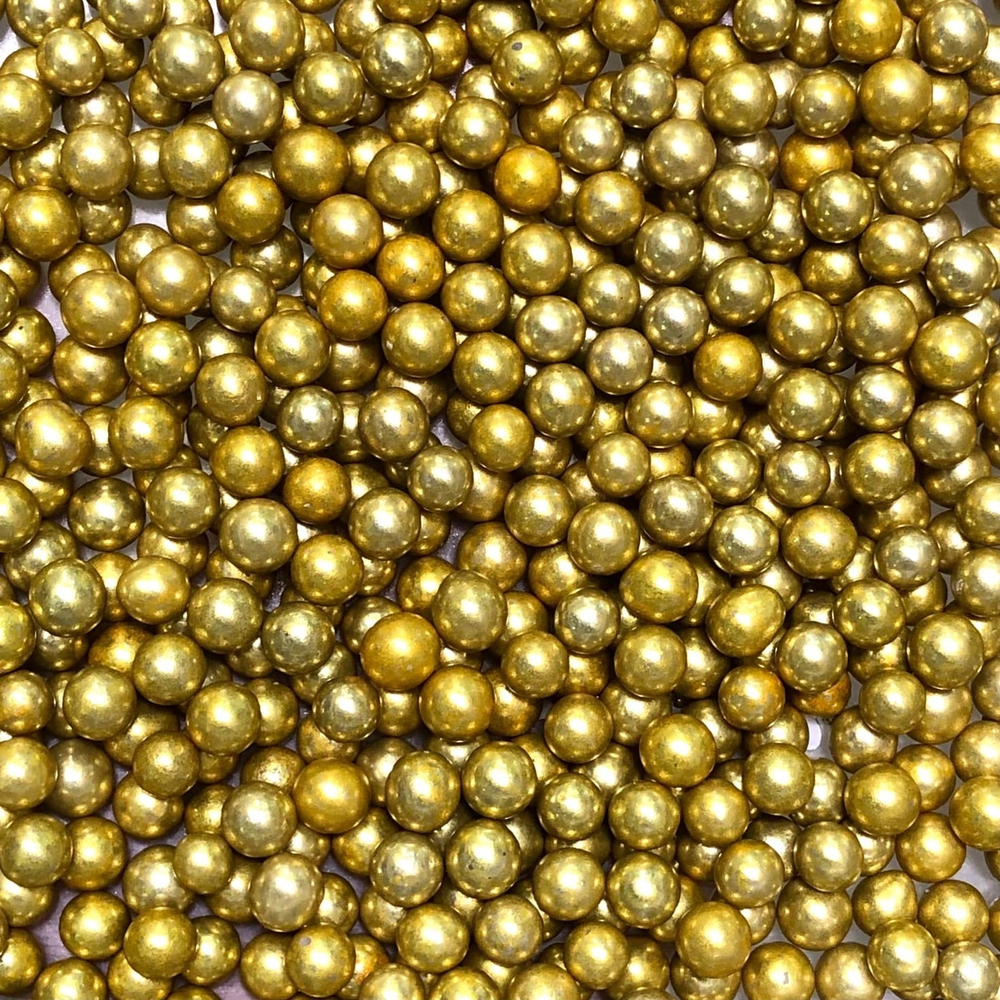 Посыпка кондитерская "Бусы золотые 8мм" 50г