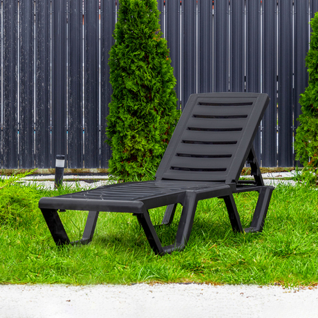 Шезлонг пластиковый "Атлант". Цвет: Графит
