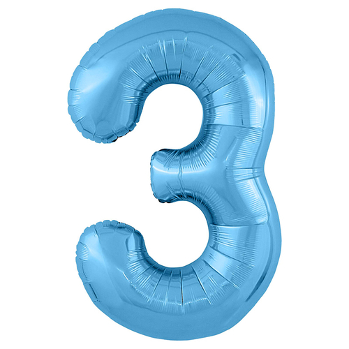 Цифра 3 голубой 40" Agura