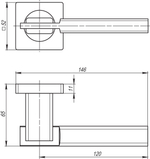 Ручка раздельная K.SQ52.TRINITY (TRINITY SQ005) SN/CP-3 матовый никель/хром