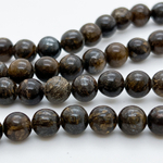 Бронзит бусины, диаметр около 8,5-8,7 мм, цена за 11 шт (1/4 нити)